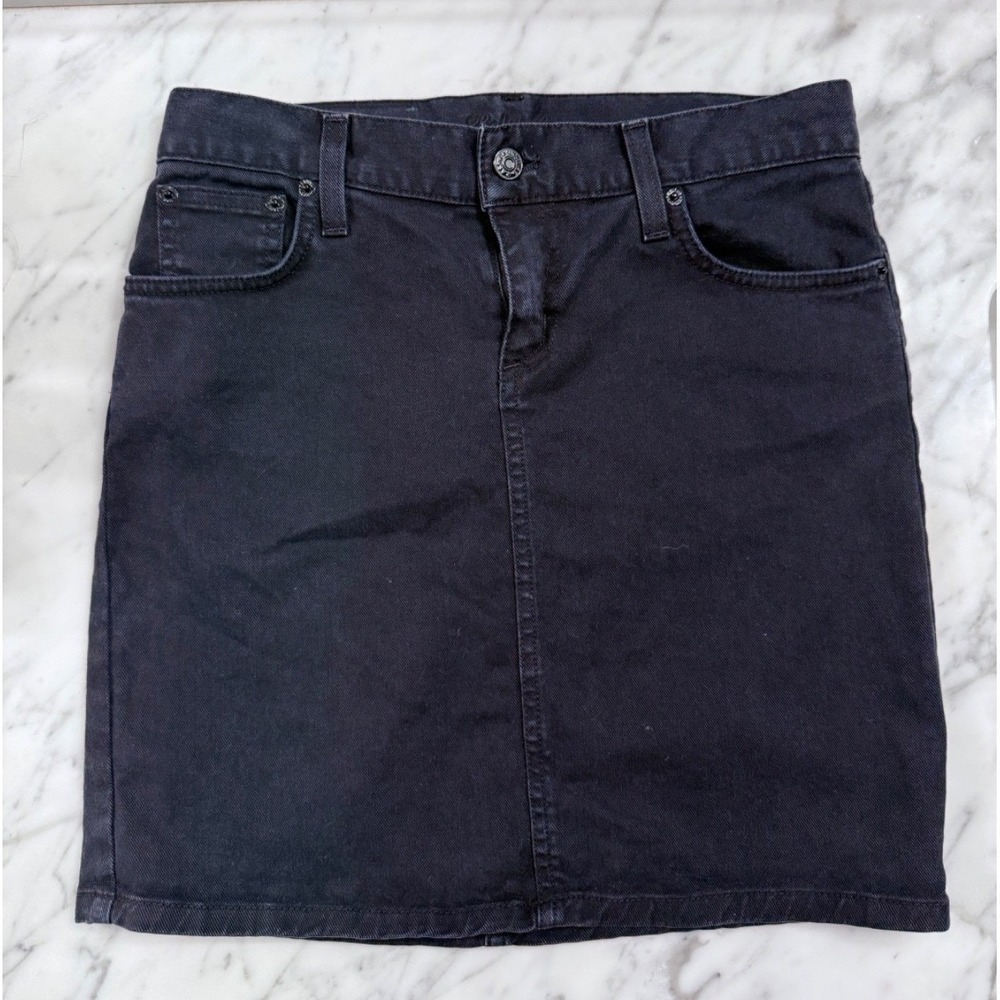 VINTAGE‎ Ralph Lauren Black Denim Skirt – Size 27 | Academia Classic 90s Y2K